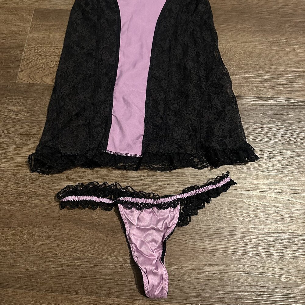 Vintage Lingerie Set Thong and Top